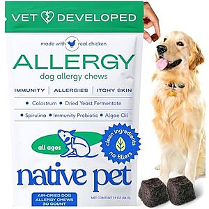 [SnS, AC] $7.49* | 30-Count Native Pet Dog Allergy Chews at Amazon