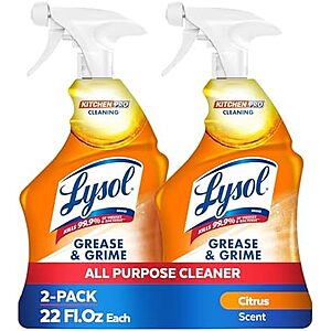 $5.64* | 2-pk 22-oz Lysol Pro Kitchen Spray Cleaner & Degreaser (Citrus Scent) at Amazon