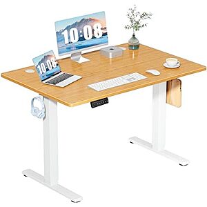 $69.98* | 48" DUMOS Electric Adjustable Height Standing Desk (Natural Oak) at Amazon