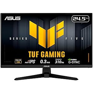 $129* | 24.5″ ASUS TUF Gaming Series 5 1080p 310Hz 0.3ms Fast-IPS Monitor at Amazon