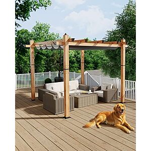 $188.99* | KYBOLT 10' x 10' Outdoor Pergola w/ Retractable Canopy at Amazon