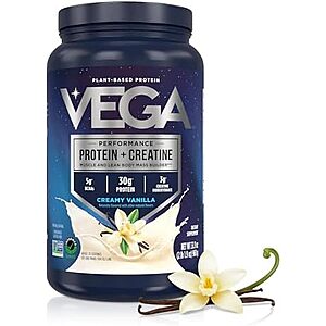 [SnS, AC] $35.74 | 2 × 33.9-Oz Vega Protein + Creatine 30g Plant-Based Drink Mix (Vanilla) ($17.88 each) at Amazon