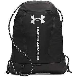 22L Under Armour Unisex Hustle Sackpack (Black/Black/White)