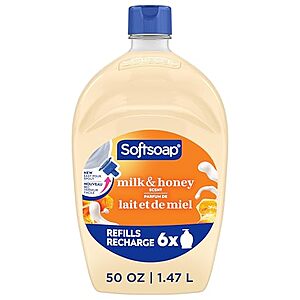 Select Accounts: 50-Oz Softsoap Milk & Honey Scented Liquid Hand Soap