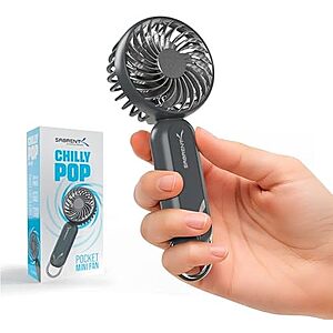 $9.99 | SABRENT ChillyPop USB-C Rechargeable Portable Mini Fan w/ Hanger (2 colors) at Amazon
