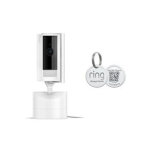 [Prime] $34.99* | Ring Pan-Tilt Indoor Cam w/ Ring Pet Tag (White) at Amazon