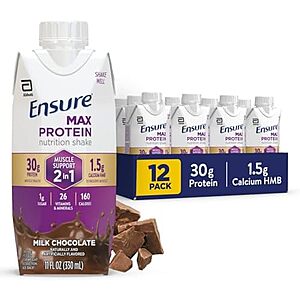 12-pk 11-oz Ensure Max Protein Shake (Milk Chocolate) $18.10 w/ S&S