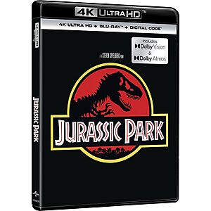 Jurassic Park: Dolby Vision & Atmos Upgrade Edition (4K UHD + Blu-ray + Digital)