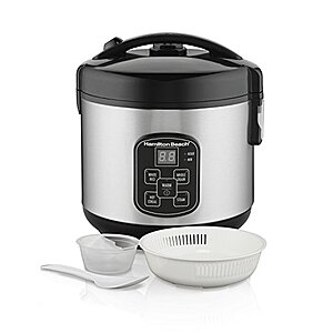 $35.77 | Hamilton Beach Digital Programmable Rice Cooker & Food Steamer, 8 Cups Cooked (4 Uncooked) at Amazon