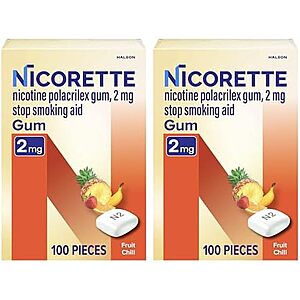 [SnS] $23.69 | Nicorette Nicotine Gum Stop Smoking Aid, 2 mg, Fruit Chill Flavor - 200 Count at Amazon