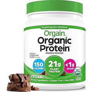 Select Accts: 1.02-lb Orgain Organic Protein Powder (Creamy Chocolate Fudge) $10 w/ S&S