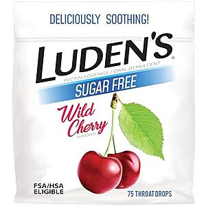 [SnS, AC] $1.34* | 75-Count Luden's Sugar-Free Sore Throat Drops (Wild Cherry) at Amazon