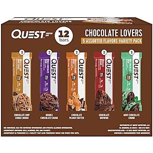 [SnS, AC] $18.37* | 12-Ct Quest Nutrition High Protein Bars (Chocolate Lovers Variety Pack) at Amazon