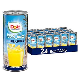 Select Accts: 24-Pk 8-Oz Dole 100% Pineapple Juice Cans $9.75 w/ S&S