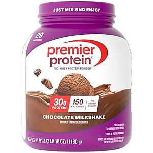 41.9-Oz Premier Protein Whey Protein Powder (Chocolate Milkshake) $24.65 or less w/ S&S