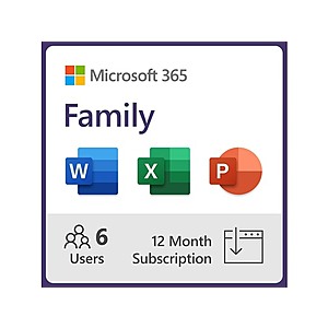 Woot App: 12-Month Microsoft 365 Subscription (Digital): Family (Up to 6 Users) $72 & More