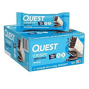 12-Pk Quest Nutrition Crispy Hero Protein Bars (Cookies & Cream) 2 for $29.55 w/ S&S + Free S&H