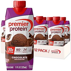 12-Pack 11-Oz Premier Protein 30g Protein Shakes (Chocolate) $8.15 w/ S&S