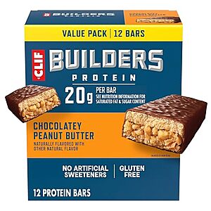 Select Accts: 12-Pk 2.4-Oz CLIF BUILDER'S Protein Bars (Chocolate Peanut Butter) $13.30 w/ S&S