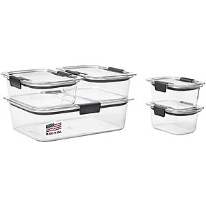 10-pc Rubbermaid Brilliance Tritan Plastic Food Storage Containers