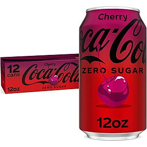 Prime Members: 12-pk 12-oz Coca-Cola Zero Sugar Cherry Soda Soft Drink 3 for $13.15 + Free S&H