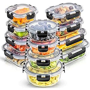 Prime: JoyJolt JoyFul 24Pc Borosilicate Glass Airtight Food Storage Containers Set $29.70 + Free S&H