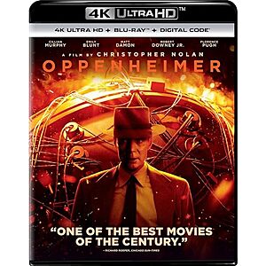 Prime Members: Oppenheimer (4K UHD + Blu-ray + Digital) $11.85 + Free S&H