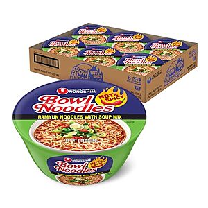 6-Pack 3.03-Oz Nongshim Instant Ramen Bowl Noodle Soup (Hot & Spicy) $4.65 w/ S&S