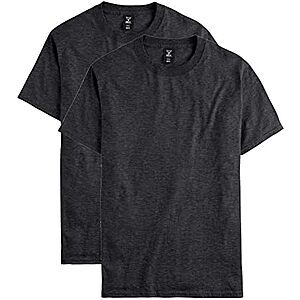 2-Pk Hanes Men's Beefy-T Heavyweight Cotton T-Shirt (Charcoal Heather)