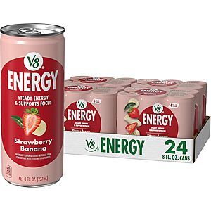 Prime Members: 24-Pk 8-Oz V8 +Energy Drink (Strawberry Banana) $10.35 w/ S&S + Free S&H