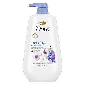Prime Members: 30.6-Oz Dove Anti-Stress Body Wash w/ Pump (Blue Chamomile) $5.65 w/ S&S
