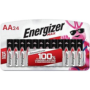 24-Ct Energizer Max AA Alkaline Batteries $11.40 w/ S&S
