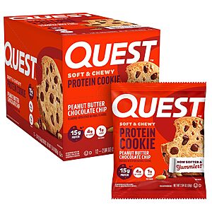 Prime: 12-Pk 2.04-Oz Quest Nutrition High Protein Cookies (Peanut Butter Chocolate Chip) $14.85 w/ S&S + Free S&H