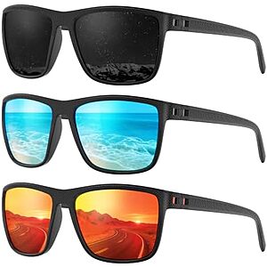 3-Pk Fanshen Men's Polarized Sunglasses (various) from
