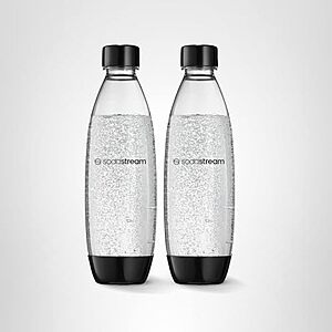 2-Pk 1L sodastream Dishwasher Safe Slim Bottle (Black) $8.60 w/ S&S