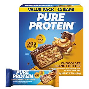 12-ct Pure Protein Chocolate Peanut Butter Protein Bars $6.90 w/ S&S