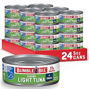 Select Accts: 24-ct 5-oz Bumble Bee Chunk Light Tuna In Water $12.40 w/ S&S