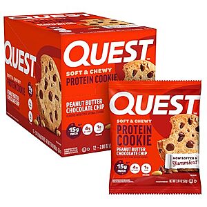 12-ct 24.5-oz Quest Nutrition Peanut Butter Chocolate Chip High Protein Cookie $14.85 w/ S&S
