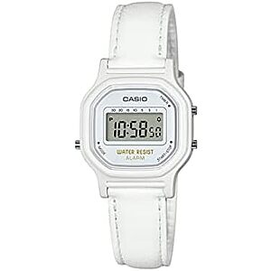 25.5mm Casio Women's 'Vintage' Series Digital Watch w/ Leather Band (White)