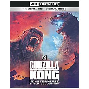 Godzilla/Kong Monsterverse: 5-Film Collection (4K Ultra HD + Digital) $44.90 + Free S&H