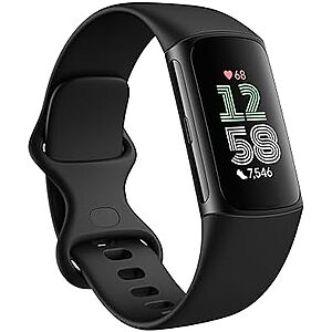 Fitbit Charge 6 Fitness Tracker (Black Case w/ Black Band) $85.45 + Free S&H
