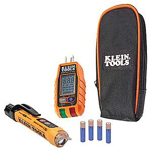 Klein Tools Non-Contact Voltage/GFCI Receptacle Test Kit w/ LCD & Flashlight