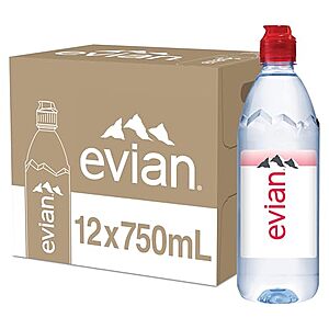 12-Pack 25.36-Oz evian Natural Spring Water $12.35 w/ S&S