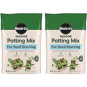 2-Pk 8-Qt Miracle-Gro Indoor Potting Mix for Seed Starting