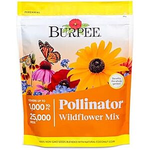 Burpee Wildflower 25,000 Non-GMO Pollinator Flower Seed Mix