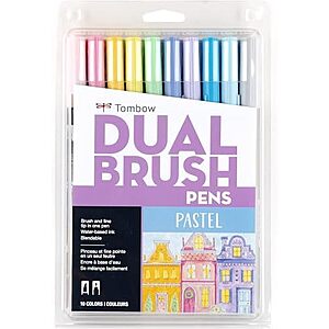 10-Pk Tombow Dual Brush Pen Art Markers (Pastel)