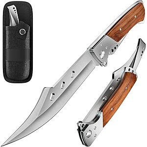 Grand Way Long Blade Folding Knife w/ Rosewood Handle