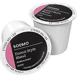 Select Accounts: 100-Ct Solimo Donut Style K-Cup Coffee Pods (Medium Roast) $22.05 w/ S&S