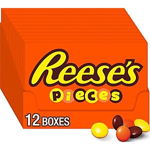 Select Accounts: 12-Ct 4-Oz Reese's Pieces Peanut Butter Candy Boxes $9.60 w/ S&S