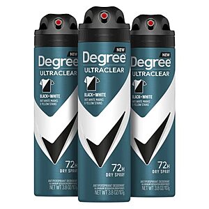 3-Pk 3.8-Oz Degree Men Antiperspirant Deodorant Dry Spray $8.05 w/ S&S